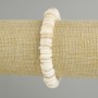 Náramek z mušle Skafarka, rondel, průměr 10×2 mm ±, délka 18 cm ±, elastický