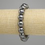 Náramek hematit hrubě opracovaná kulička 12mm, stretchová šňůra, délka 18 cm