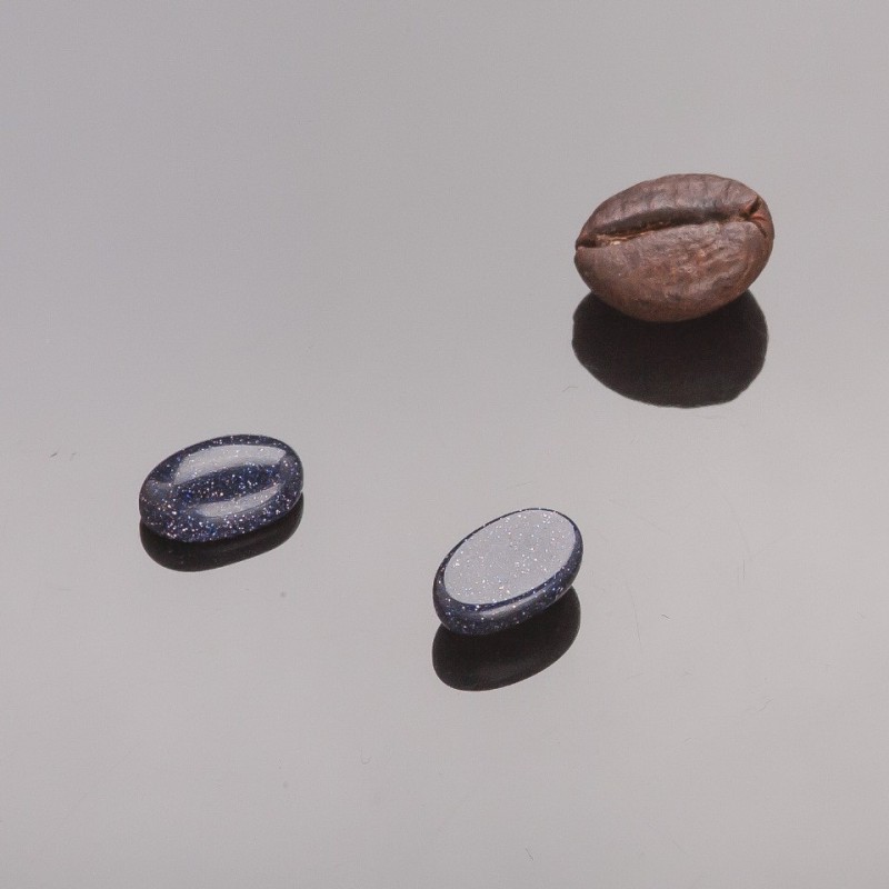 Kabošon mini ovál Aventurín modrý písek Noční Káhira, průměr 8×5 mm
