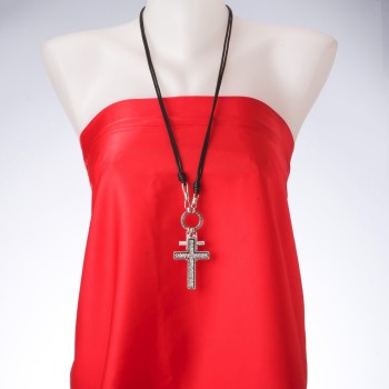 Přívěšek na dlouhém šňůře – Křížky, délka 85 cm