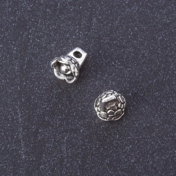 Kovové doplňky – visací zvoneček, barva kovu 'stříbro', délka 8 mm, balení 20 g, ± 47 ks