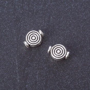 Kovové komponenty – korálková vložka barvy kovu stříbro 8×10 mm, balení 20 g ± 26 ks