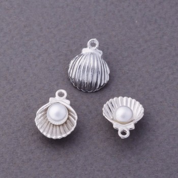 Přívěsek Perla v mušli, průměr 12 mm, balení 7 ks