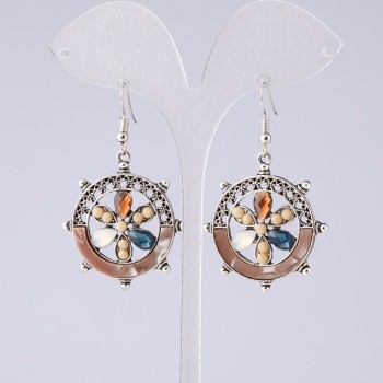 Náušnice „Květ přání“ kapučíno série „Purpur“, délka 5 cm