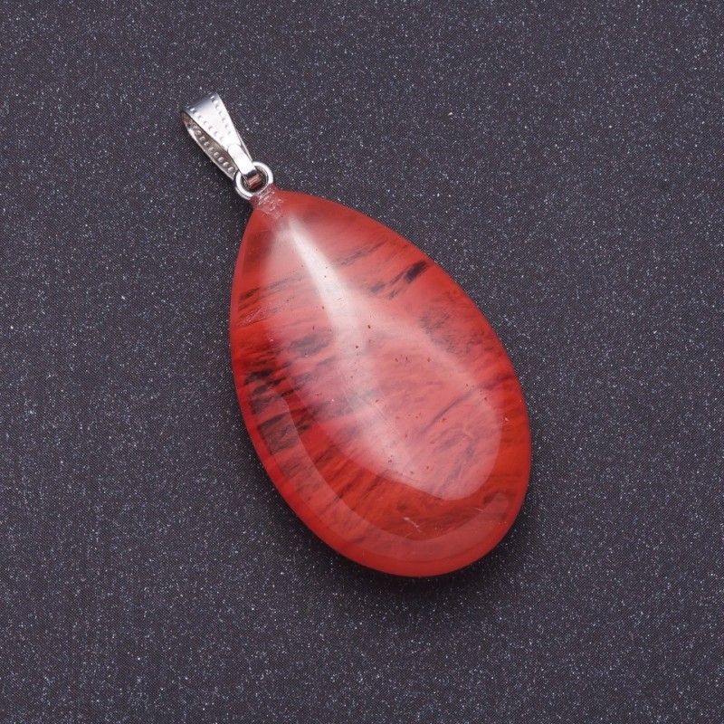 Přívěsek kapky chalcedonu 4×2,5 cm (+-)