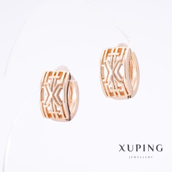 Náušnice Xuping «Slovanka» pozlacené 18K, délka 1,5 cm, tloušťka 8,5 mm