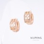 Náušnice Xuping pozlacené 18K, délka 1,5 cm, tloušťka 7,5 mm