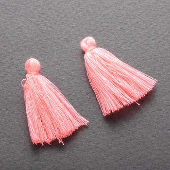 Přípravek pro ruční tvorbu – mini třásně z bavlny, růžová, délka 3 cm, průměr 5 mm, pár