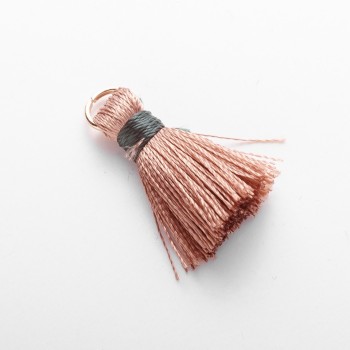 Základ pro ruční tvorbu – Miniaturní hedvábná třásnička s kroužkem „hedvábí“ délka L cm, průměr 5 mm, cena za 1 ks