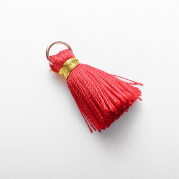 Materiál pro ruční tvorbu: Mini hedvábná třásnička s očkem, délka L cm, průměr 5 mm, cena za 1 ks