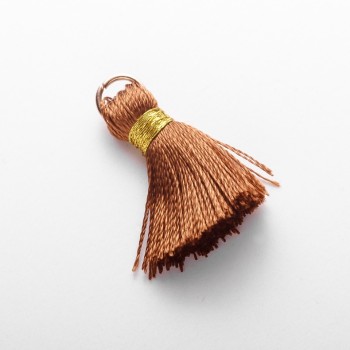 Mini hedvábná třásnička s očkem „hedvábí“ délka L cm, průměr 5 mm, cena za 1 ks