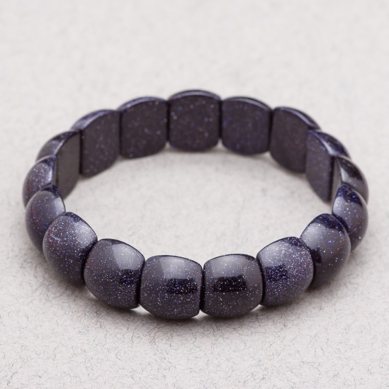 Náramek z aventurínu (syntetický) „Modrý písek noci Káhiry“ 15×12×7 mm+