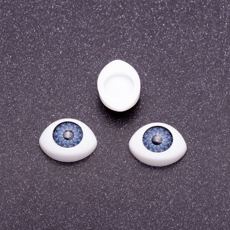 Příslušenství «Živé oči» – pár šedých očí se zornicí, průměr 8 mm, rozměr 11×14 mm, balení 50 párů