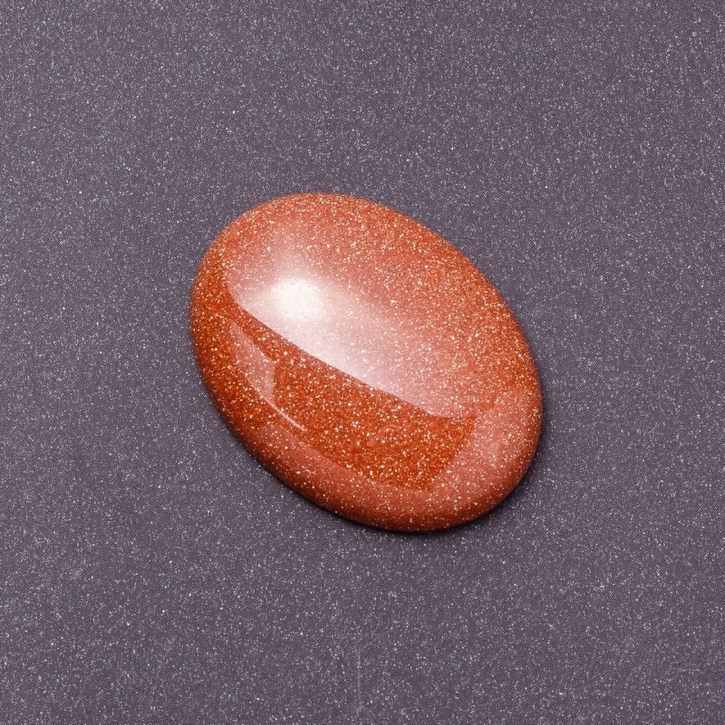 Kabošon z aventurínu (syntetický) „zlatý písek“ 40×30 mm