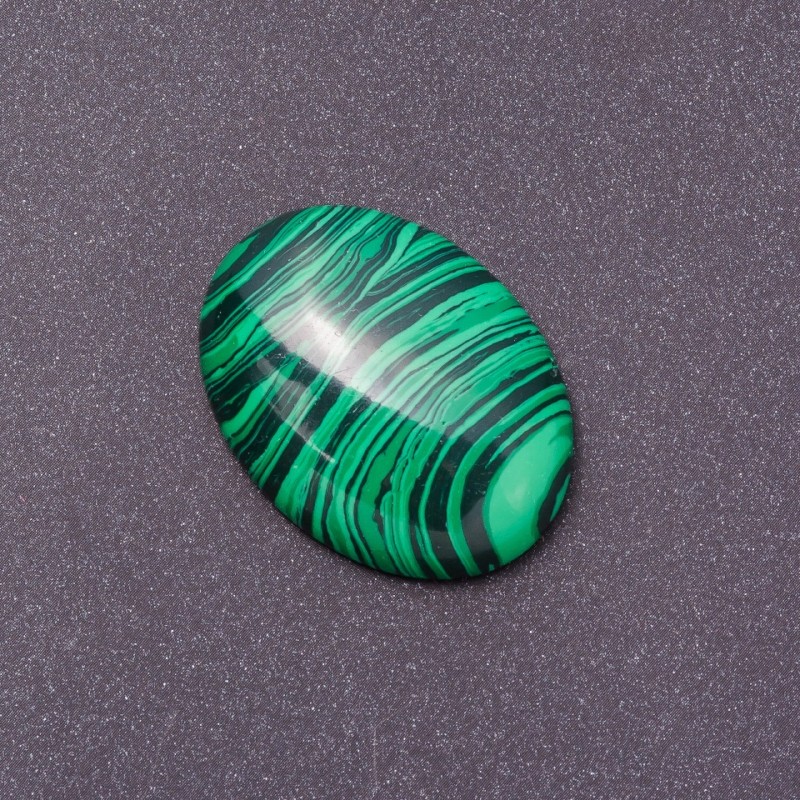 Kabošon z kamene „Malachit“ (lisovaný) 40×30 mm