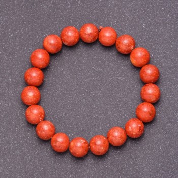 Náramek z přírodního porézního korálu na gumičce, průměr 10 mm, délka 18 cm