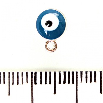 Přívěsek Hamsa tmavě modrý se stříbřitým kovovým odstínem, 6 mm, balení 12 ks