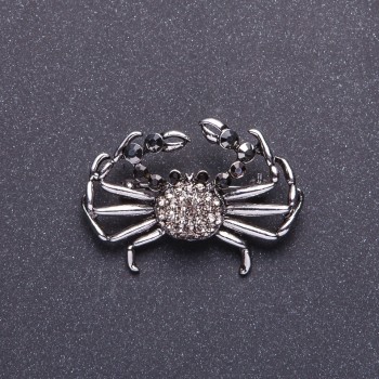 Brož Diamantový krab, stříbrná barva kovu, 4×2 cm, 7 cm