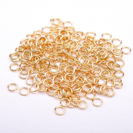 Spojovací kroužek, průměr 4 mm, zlatý kov, 25 g