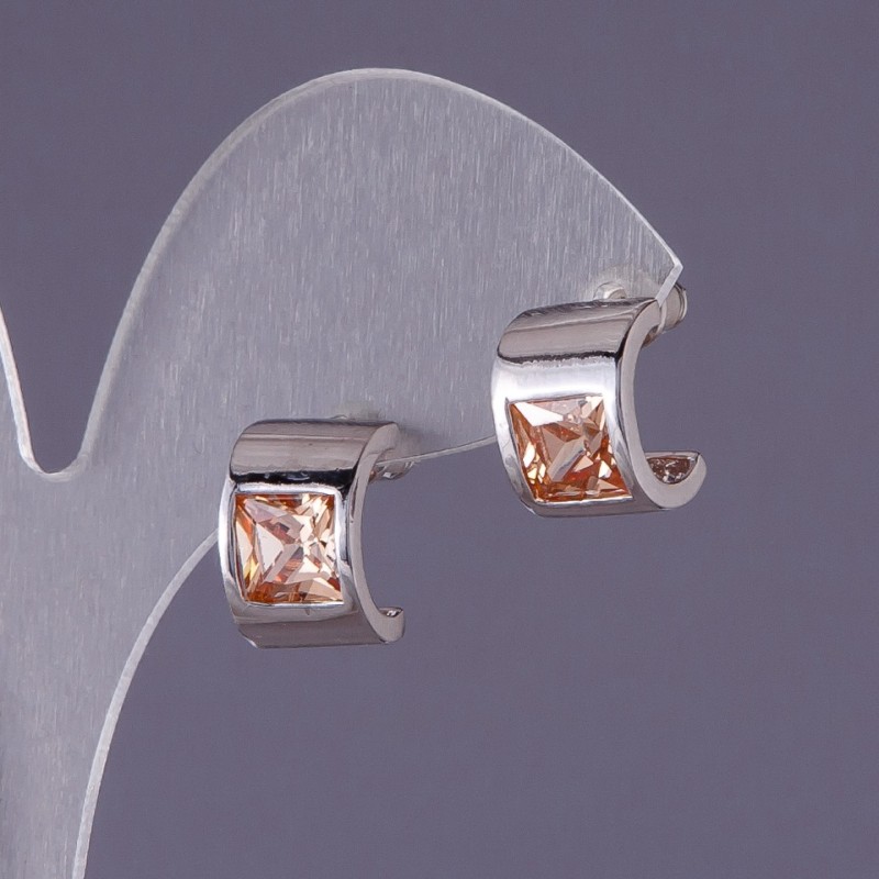 Náušnice se žlutými krystaly 13×9 mm