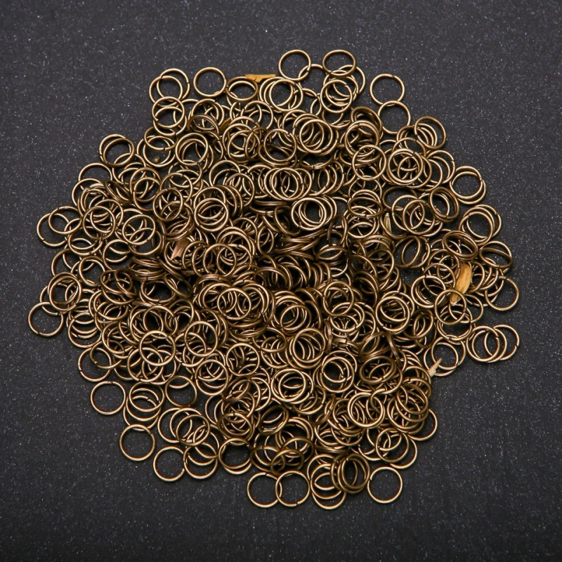 Spojovací kroužky, průměr 6,5 mm, balení 30 g, barva bronzová