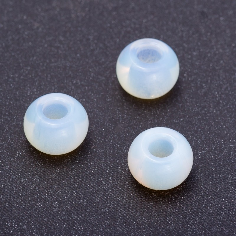 Korálek Pandora z měsíčního kamene 14×10 mm, průměr díry 5 mm