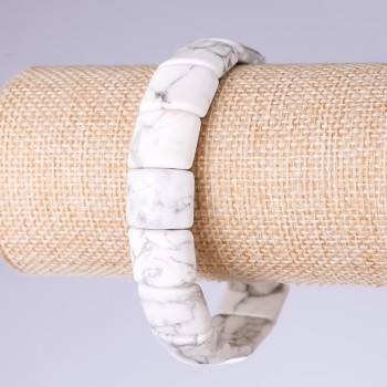 Náramek z kalcedonu, články 15×11 mm, na gumičce