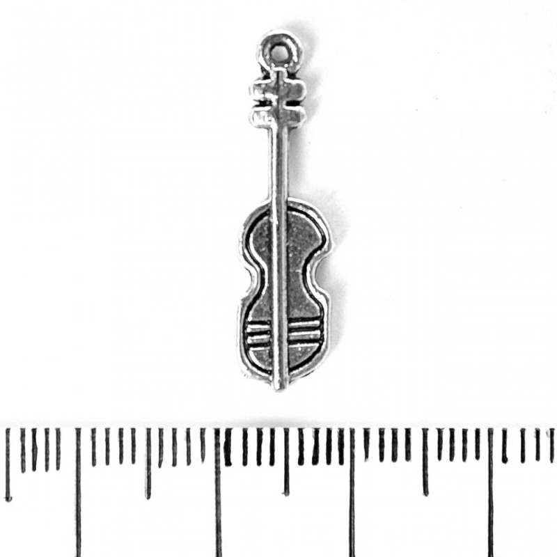 Přívěšek housle – šperkové kování 26×7 mm, balení 20 g ± 17 ks