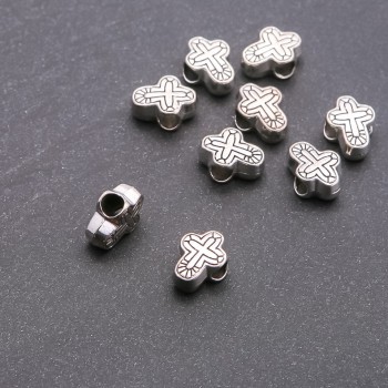 Pandora korálek 'Kříž', průměr díry 4,5 mm, rozměry 14×9 mm, balení 20 g ± 9 ks