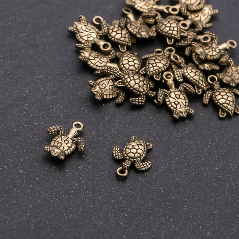 Přívěšek želva bronzová, průměr 1,5 mm, délka 16×13 mm, balení 20 g ± 22 ks