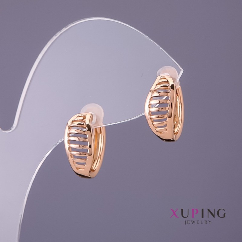 Náušnice Xuping, průměr 6 mm, délka 14 mm, pozlacené 18K