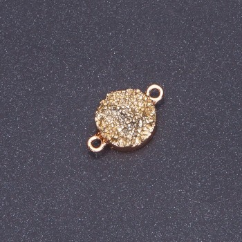 Konektor zlatý z akrylu „Druza“, průměr 14 mm, tloušťka 3 mm