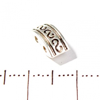 Vložka mezi korálky obdélníková, dvojitě vyboulená, pro dvě nitě, plastová, rozměr 10×5 mm