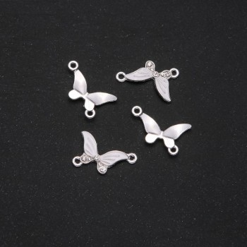 Konektor Motýl s bílým smaltem 24×12 mm, bal. 4 ks