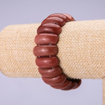 Náramek z aventurínu „Zlatý písek“, článek 24,5 × 9,5 mm