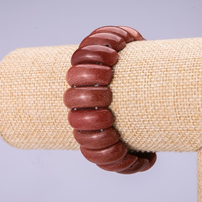 Náramek z aventurínu „Zlatý písek“, článek 24,5 × 9,5 mm