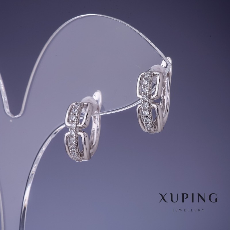 Náušnice Xuping rhodiované 6×14 mm