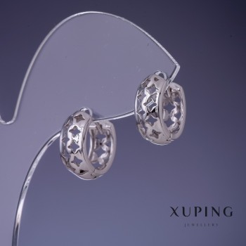 Náušnice Xuping 15×6 mm rhodiované