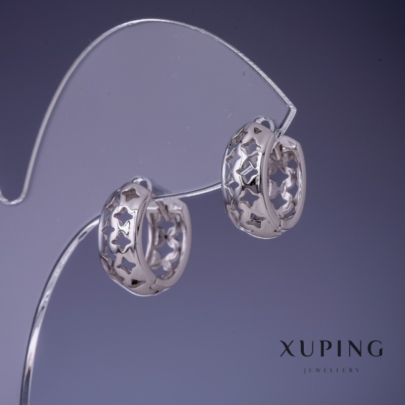 Náušnice Xuping 15×6 mm rhodiované