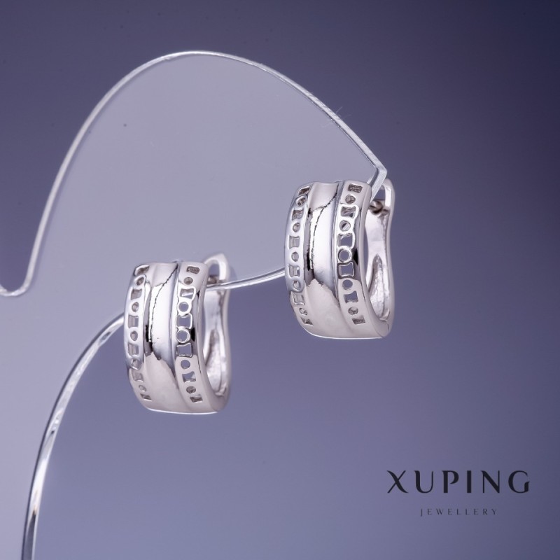Náušnice Xuping rhodiované 18×8 mm