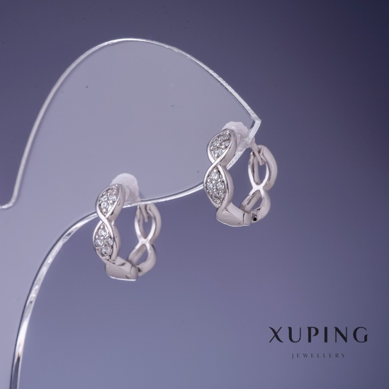 Náušnice Xuping rhodiované 13×4 mm