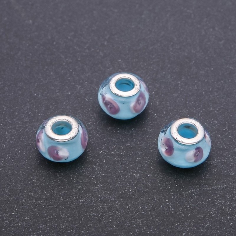 Korálka Pandora plast, průměr 14×10 mm, průchozí otvor 4,5 mm, balení 6 ks