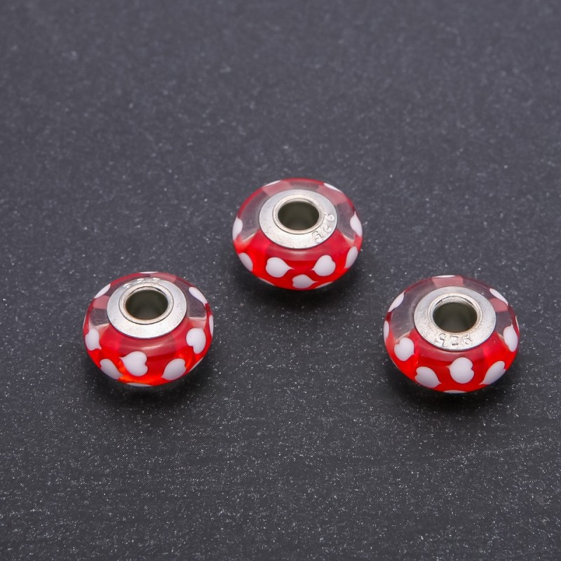 Pandora korálky plastové, průměr 15×8 mm, díra 4,5 mm, balení 3 ks