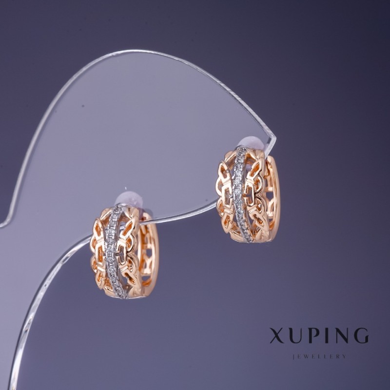 Náušnice Xuping 13×7 mm s 18K pozlacením