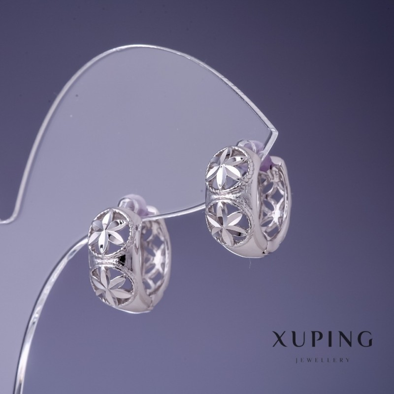 Náušnice Xuping rhodiované 8×14 mm
