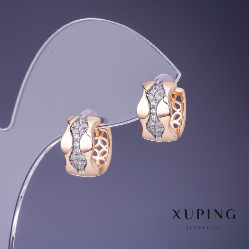 Náušnice Xuping 13×8 mm pozlacené 18K