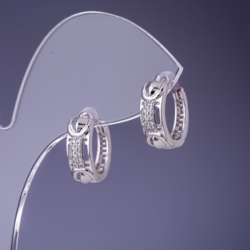 Náušnice Xuping rhodiované s bílými kamínky