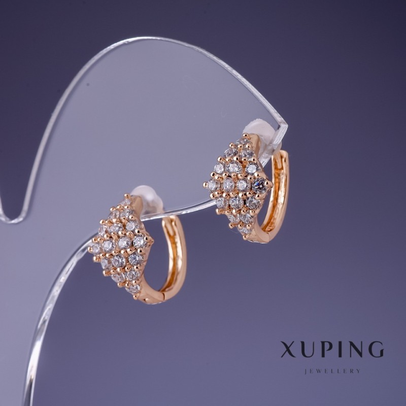 Náušnice Xuping 13×10 mm s pozlacením 18K