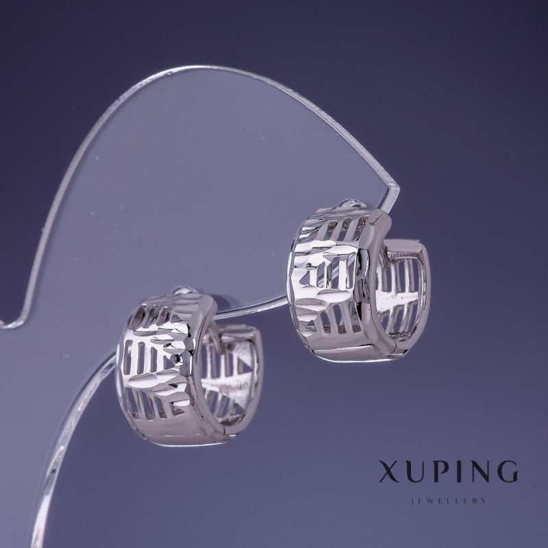 Náušnice Xuping 13×9 mm rhodiované