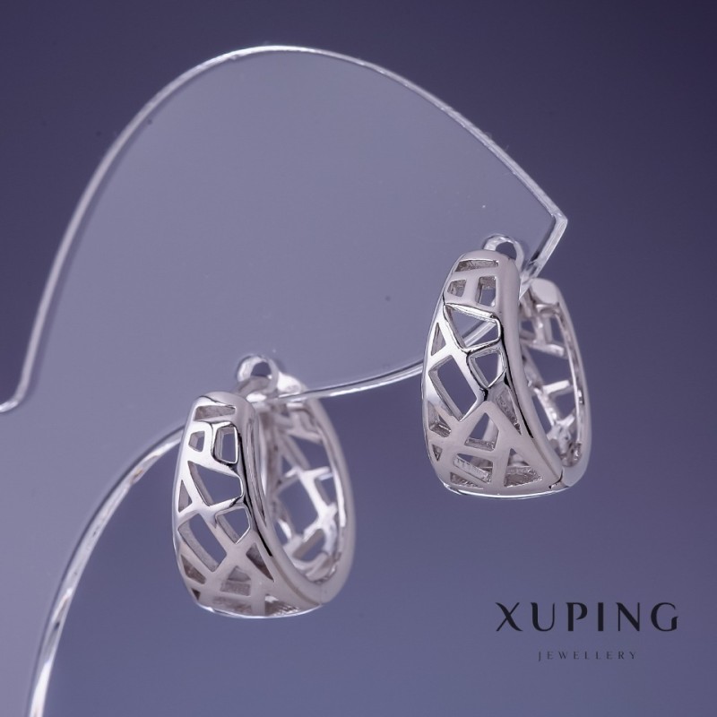 Náušnice Xuping rhodiované 16 × 8 mm